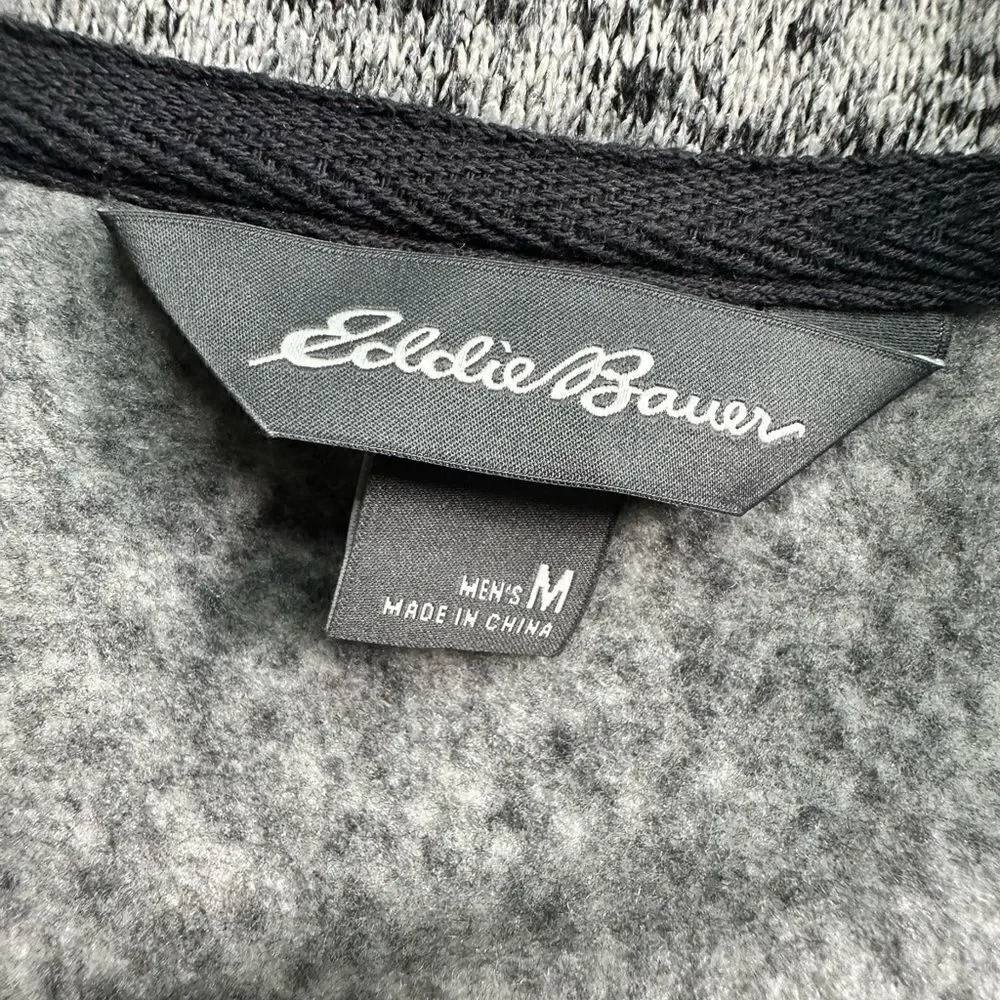NWOT Eddie Bauer Men’s Radiator Fleece Quarter Snap Gray Pull Over Jacket-Size M